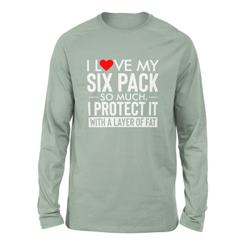 I Love My Six Pack And I Protect It With My Layer Of Fat Men/Unisex Drop Shoulder Sweatshirt in Dusty Blue color